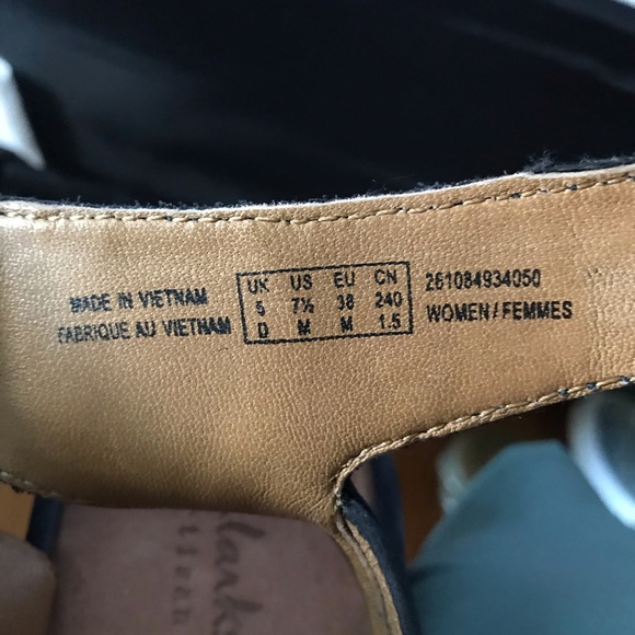 Clark’s Artisan navy blue wedges size 7.5 - Picture 6 of 8